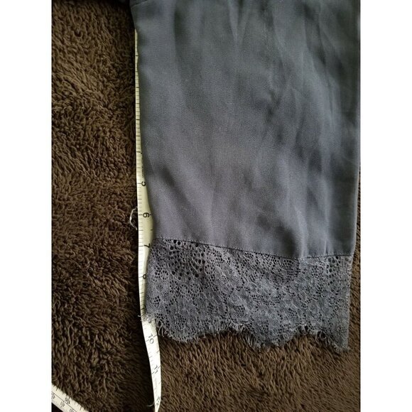 Divided H&M Gray Sheer Open Front Jacket/Cardigan Lace Trim 3/4Sleeve Size 4 - Picture 5 of 7